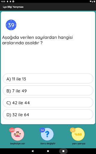 8. Sınıf Bilgi Yarışması & Sohbet Lgs Test Çöz screenshot 18