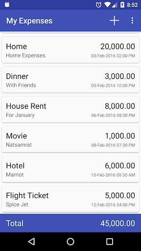 My Expenses screenshot 1