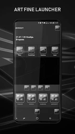 Black Glass Theme - Art Fine Launcher screenshot 3