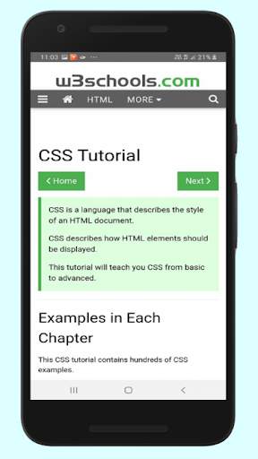 W3 Online Mobile tutorials screenshot 4