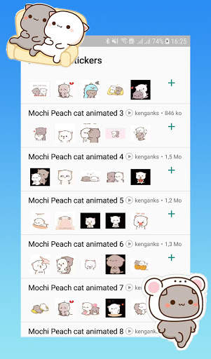 Animated Mochi Peach Cat Stickers for WhatsApp screenshot 3