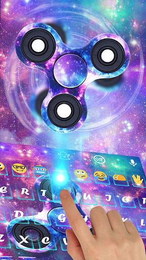 Fidget Spinner Galaxy Emoji Keyboard Theme🔥 screenshot 1
