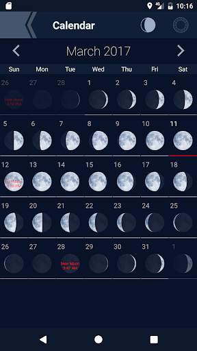 The Moon - Phases Calendar screenshot 2
