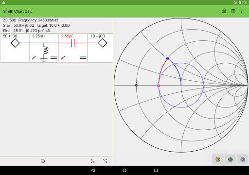 Smith Chart Matching Calc 5 تصوير الشاشة