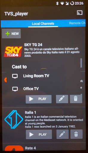 TVS player (w chromecast): organized IPTV player screenshot 1
