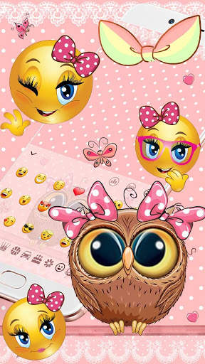 Cute Cartoon Owl Keyboard स्क्रीनशॉट 4