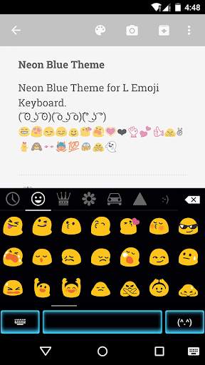 Neon Blue Emoji Keyboard Theme screenshot 2