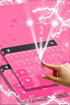 Pink Hearts Keyboard Theme 2 تصوير الشاشة