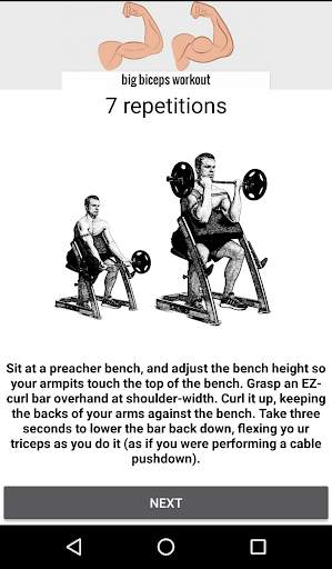 Big biceps workout,free workouts screenshot 2