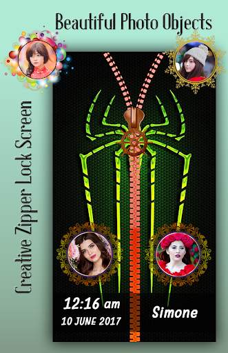 Spider Zipper Lock Screen 3 تصوير الشاشة