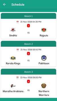T 10 Cricket League Schedule 2018 screenshot 3