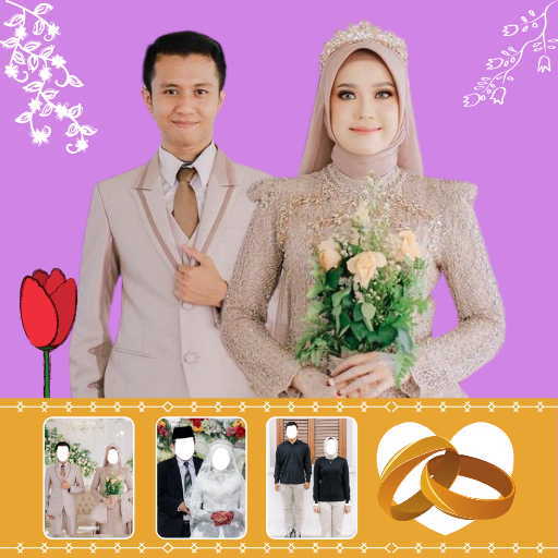 Hijab Wedding Couple Bridal Dress icon