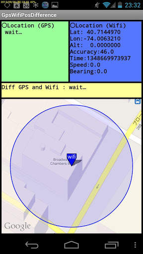 Location Diff GPS vs Wifi screenshot 2