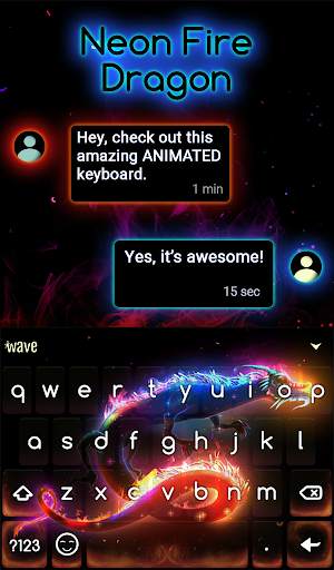 Neon Dragon Animated Keyboard   Live Wallpaper screenshot 3