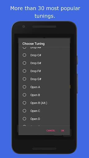 Guitar Tuner - tune in Standard, Drop or any tone screenshot 3