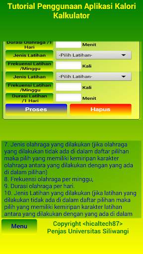 Penghitungan Kalori screenshot 7
