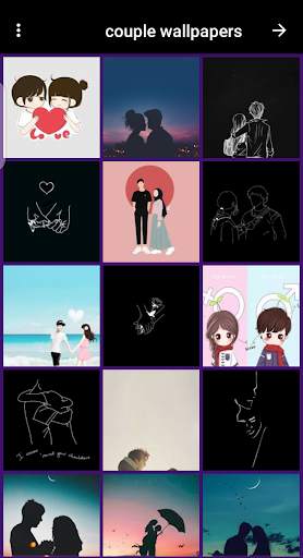 cute cartoon couple wallpaper screenshot 5