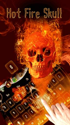 Hot Fire Skull Keyboard Theme screenshot 2