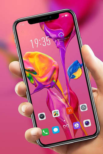 Red paint colorful flower theme  for p30 pro screenshot 4
