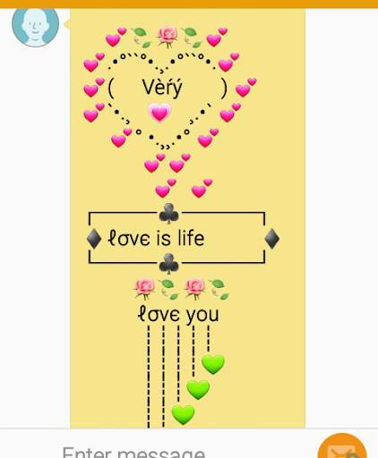 ASCII HEARTS:Send ASCII Hearts styles for free screenshot 3
