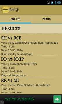 IPL 2014 Cricket app-Crik@ screenshot 5