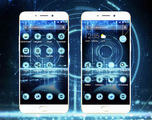 Blue Neon Future Tech -- APUS  screenshot 5