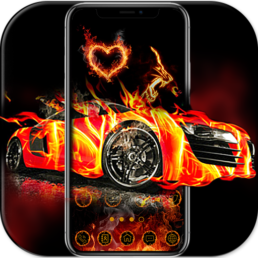 Flaming Car Sports Launcher Theme Live Wallpapers आइकन