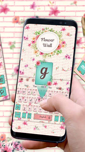 Girly Flowers Wall Keyboard Theme screenshot 2