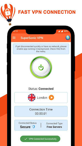 SuperSonic VPN-Fast, Secure, Unlimited Proxy screenshot 3