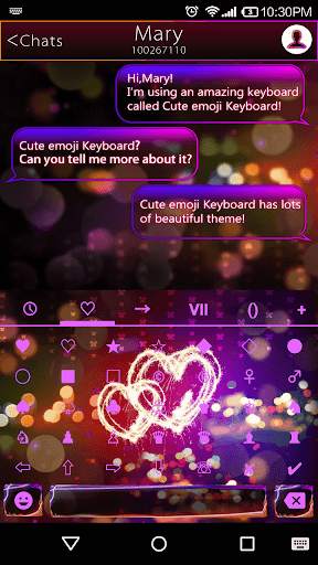 Fire Heart Emoji Keyboard Skin screenshot 3