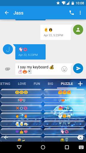 Water Emoji Keyboard Theme screenshot 4