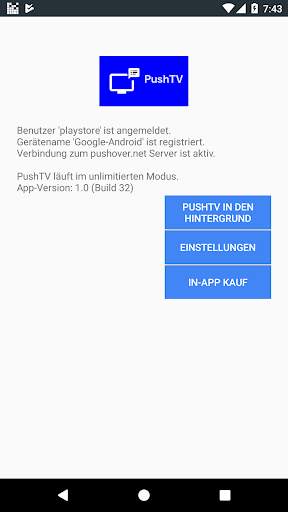 PushTV - Push-Meldungen auf dem Android TV screenshot 2