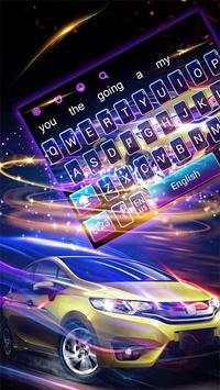 Cool 3D Neon Blue Sports Car Keyboard स्क्रीनशॉट 2