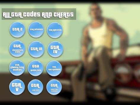 All cheats for G.T.A screenshot 1