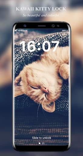 Kawaii Kitty Lock Screen Emoji - kitty wallpaper screenshot 2