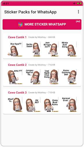 Stiker Cewe Cantik WAStickerApps screenshot 1