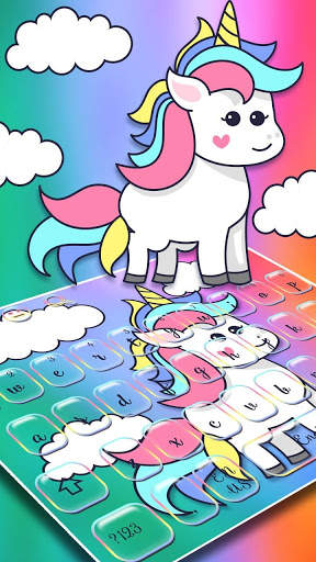 Cute Cartoon Unicorn Keyboard screenshot 1