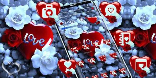 Beautiful Red Stone Heart Love Theme screenshot 4