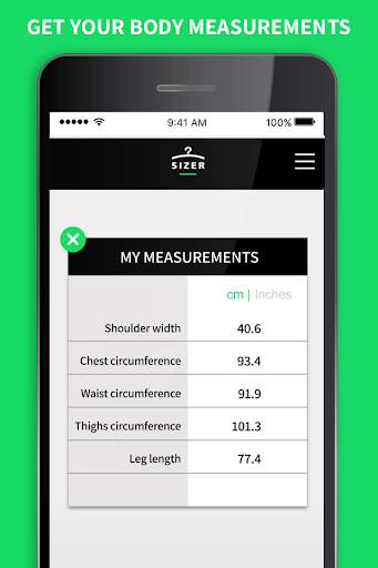 Sizer - Body Size & Clothing Size Recommendations screenshot 3
