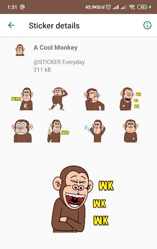 Funny Crazy Monkey Stickers screenshot 2