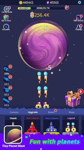 Tiny Planet Blast screenshot 1