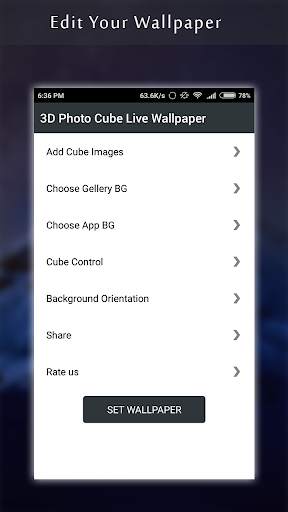 3D Photo Cube Live Wallpaper скриншот 3