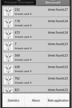 Mobile processor benchmark screenshot 2
