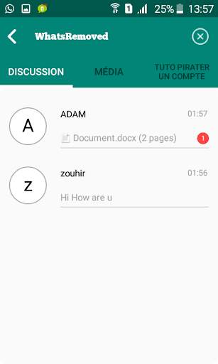 WhatsRemoved (deleted messages/files recover) screenshot 1