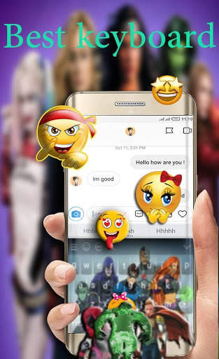 superhero Keyboard Theme Emoji 1 تصوير الشاشة
