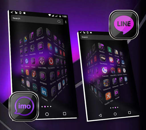Purple Black Launcher Theme screenshot 4
