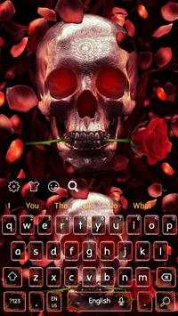 Red Rose Skull Keyboard Theme 4 تصوير الشاشة