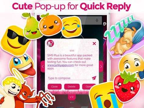 Cute Pink SMS Theme screenshot 2