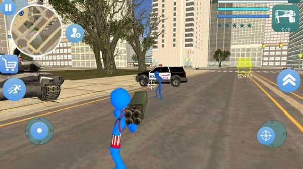 Captain Stickman Rope Hero Newyork Gangster Crime screenshot 1