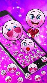 Cute Glitter Emoji Gravity Theme screenshot 1